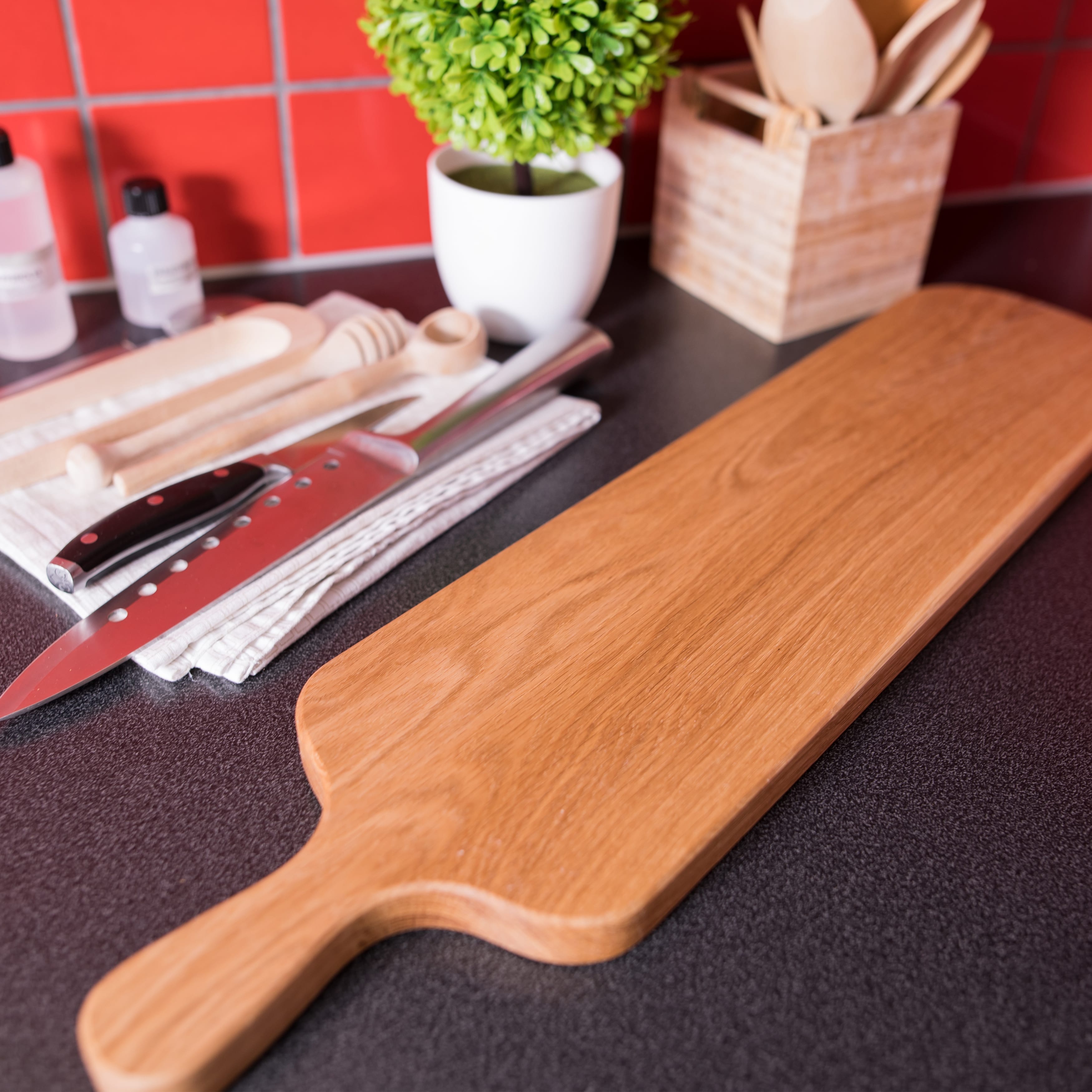 Ekbräda med handtag, oljad - 590x140x21mm - Bild 3