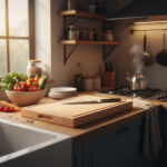 Skärbräda med handtag, spår, mått och oljad - 600x300x40mm - Bild 2