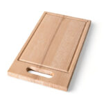 Bräda i bok med handtag och spår, oljad - 400x300x21mm