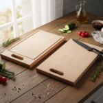 Bräda i bok med handtag och spår, oljad - 500x240x21mm - Bild 2